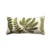 Creative Co-op Cotton Bolster W/ Fern Fronds Embroidery 32" X 15" DECOR