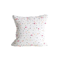 Creative Co-op DECOR Square Cotton Pillow W/ French Knots 18"