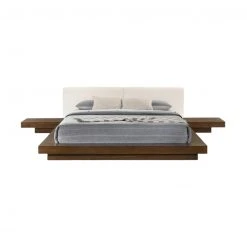 VIG Fuji Bed, Walnut/white
