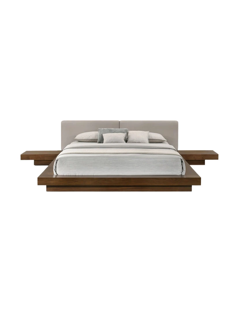 VIG Fuji Bed, Walnut/grey FURNITURE 1 VIG Fuji Bed, Walnut/grey FURNITURE