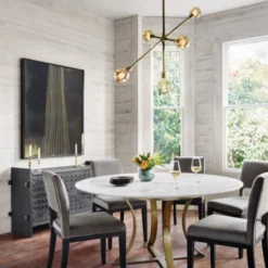 Four Hands FURNITURE Sage Dining Table, White Marble