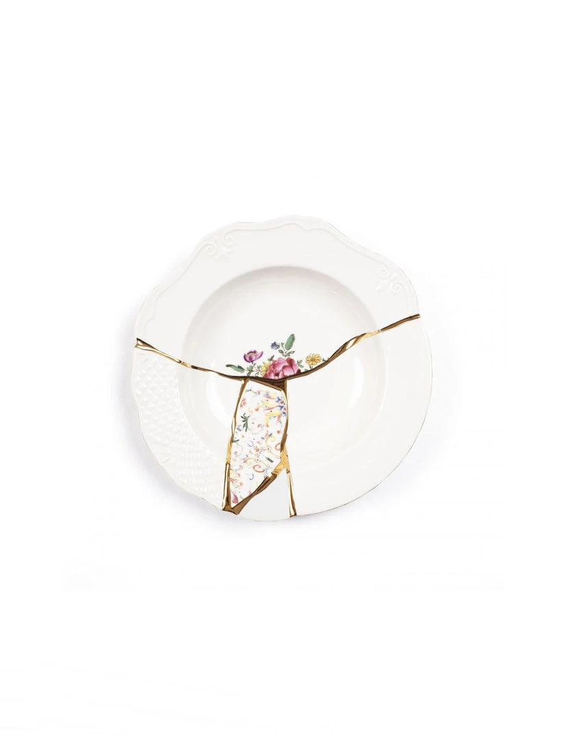 NEW ARRIVAL Seletti Kintsugi Soup Plate, Garden 1 NEW ARRIVAL Seletti Kintsugi Soup Plate, Garden