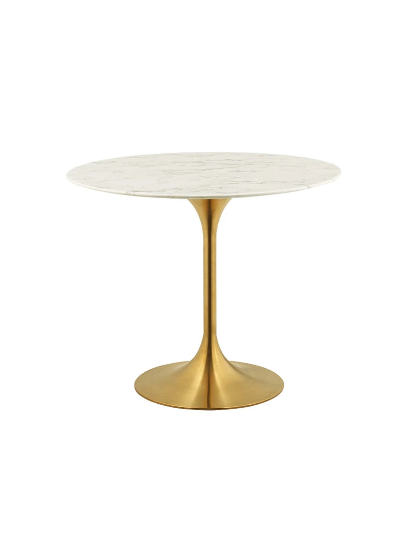Modway Lily Round Marble Dining Table, Gold Base FURNITURE 5 Modway Lily Round Marble Dining Table, Gold Base FURNITURE