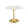 Modway Lily Round Marble Dining Table, Gold Base FURNITURE