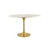 Modway FURNITURE Lily Oval Marble Dining Table, Gold Base