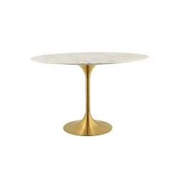 Modway FURNITURE Lily Oval Marble Dining Table, Gold Base