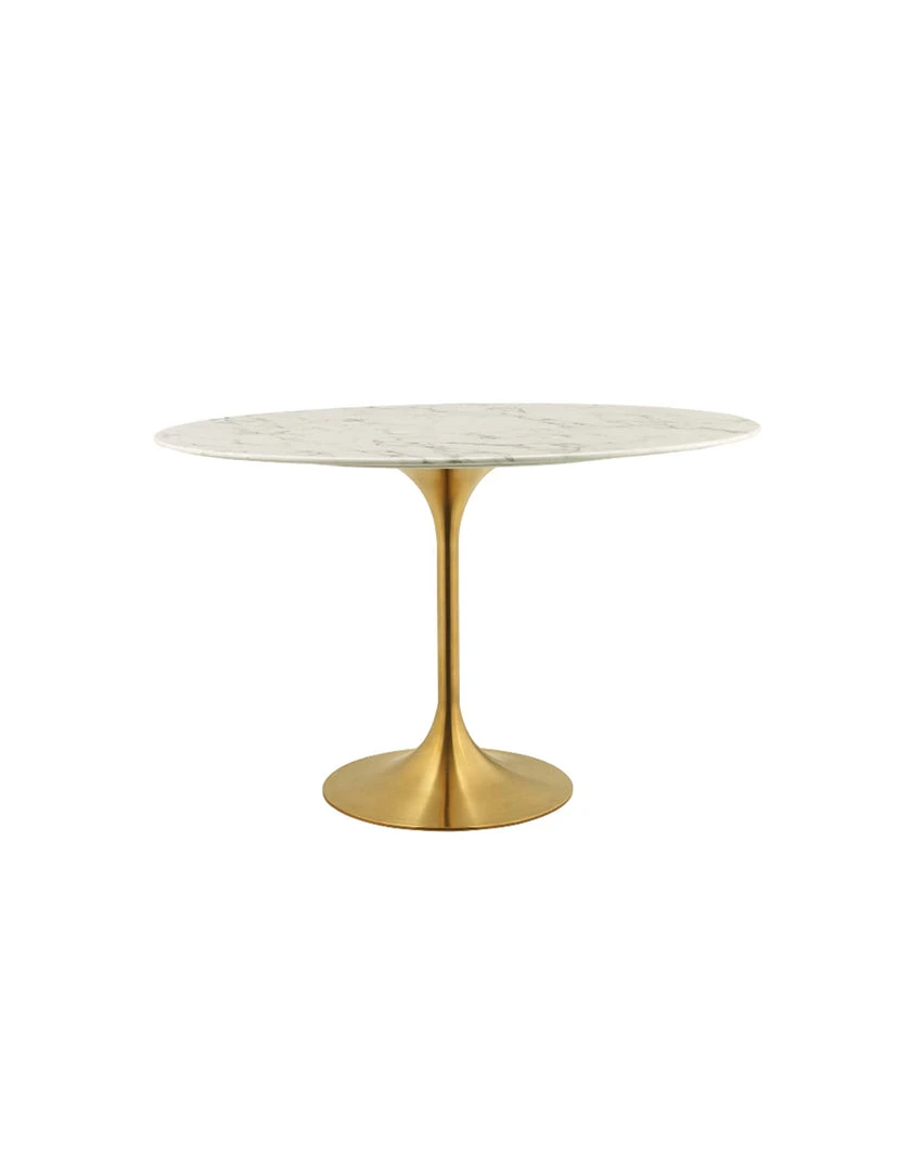 Modway FURNITURE Lily Oval Marble Dining Table, Gold Base 1 Modway FURNITURE Lily Oval Marble Dining Table, Gold Base