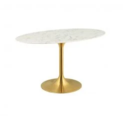 Modway FURNITURE Lily Oval Marble Dining Table, Gold Base 12 Modway FURNITURE Lily Oval Marble Dining Table, Gold Base