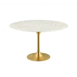 Modway Lily Round Marble Dining Table, Gold Base FURNITURE 22 Modway Lily Round Marble Dining Table, Gold Base FURNITURE