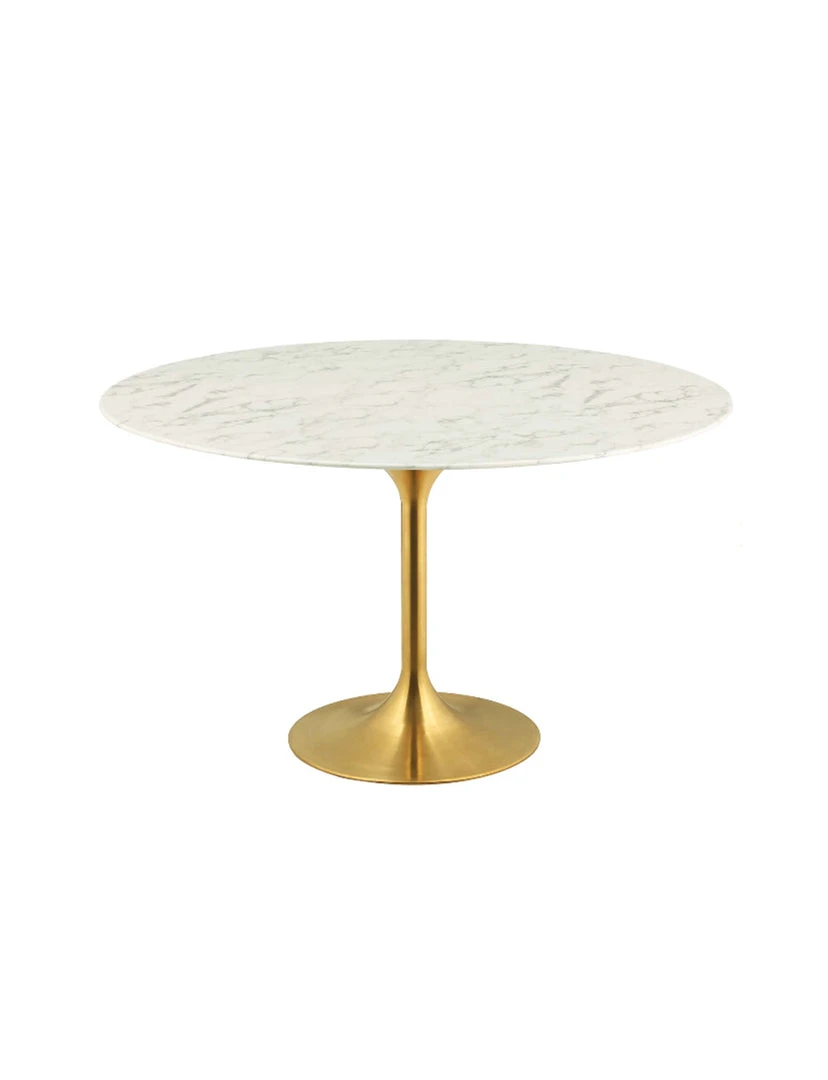 Modway Lily Round Marble Dining Table, Gold Base FURNITURE 9 Modway Lily Round Marble Dining Table, Gold Base FURNITURE