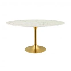 Modway FURNITURE Lily Oval Marble Dining Table, Gold Base 14 Modway FURNITURE Lily Oval Marble Dining Table, Gold Base