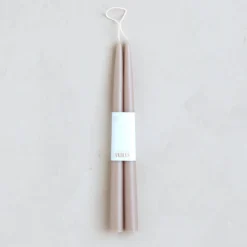 The Floral Society Dipped Taper Candles, Greige