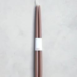 The Floral Society Dipped Taper Candles, Greige
