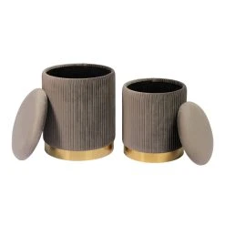 Tov FURNITURE Channel Storage Ottomans (set Of 2)