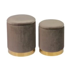 Tov FURNITURE Channel Storage Ottomans (set Of 2)