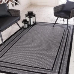 Unique Loom Duna Outdoor Rectangle Rug, Grey