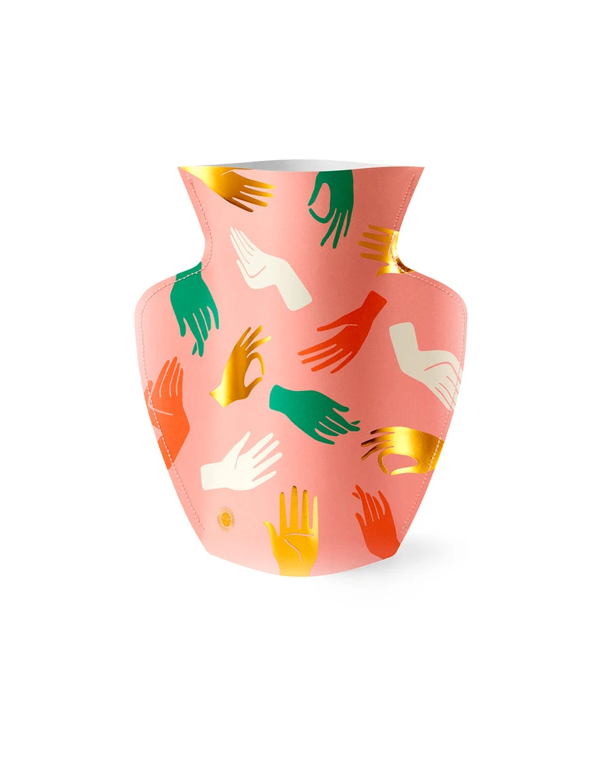 Octaevo Hamsa Pink Paper Vase 1 Octaevo Hamsa Pink Paper Vase