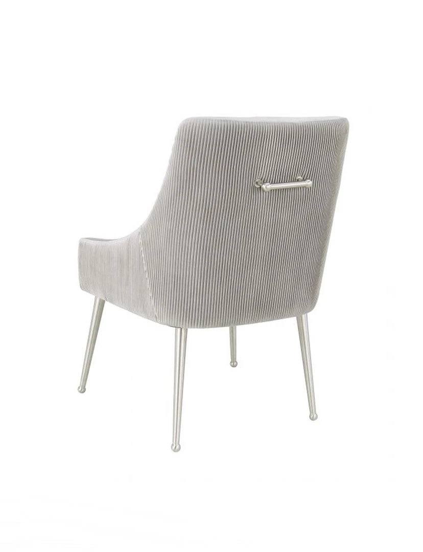 Tov Heize Pleated Dining Chair, Silver 3 Tov Heize Pleated Dining Chair, Silver
