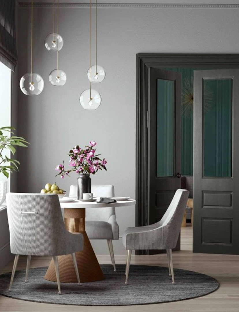 Tov Heize Pleated Dining Chair, Silver 5 Tov Heize Pleated Dining Chair, Silver