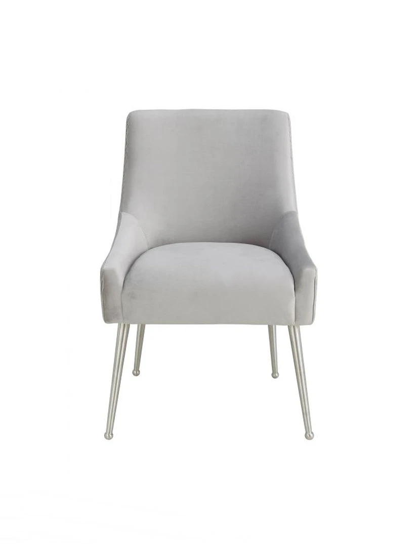 Tov Heize Pleated Dining Chair, Silver 1 Tov Heize Pleated Dining Chair, Silver