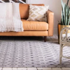 Unique Loom Indoor/Outdoor Rectangle Rug, Light Grey DECOR