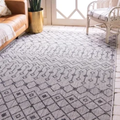 Unique Loom Indoor/Outdoor Rectangle Rug, Light Grey DECOR