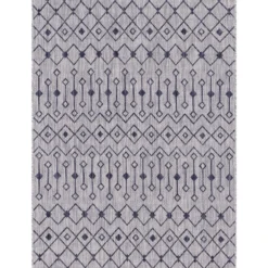 Unique Loom Indoor/Outdoor Rectangle Rug, Light Grey DECOR
