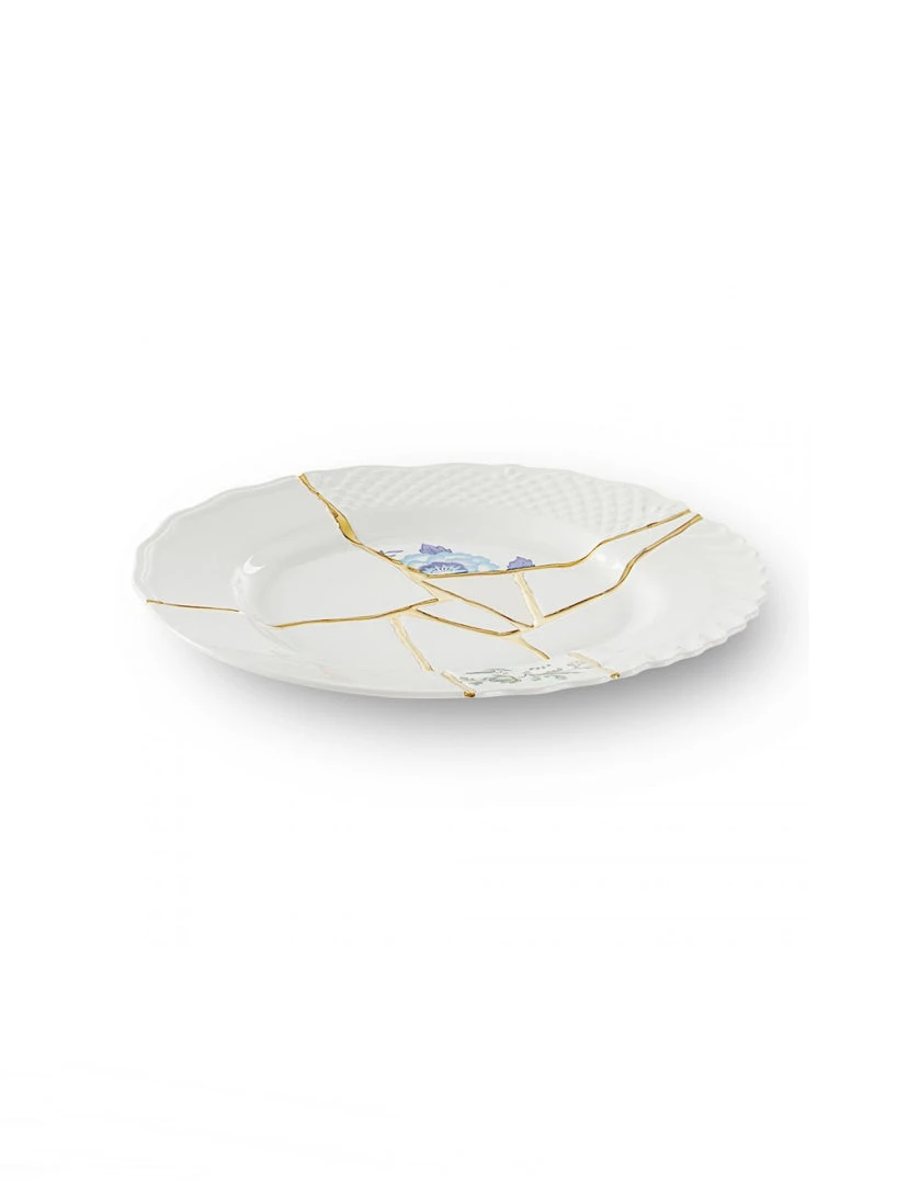 NEW ARRIVAL Seletti Kintsugi Dinner Plate, Blue Lotus 2 NEW ARRIVAL Seletti Kintsugi Dinner Plate, Blue Lotus