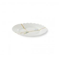 Seletti Kintsugi Dessert Plate, Blue Flowers NEW ARRIVAL