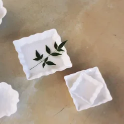 Twig White Serving Lace Square Plate, Medium