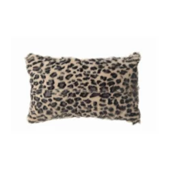 Creative Co-op DECOR Goat Fur Pillow, Leopard Print 20" X 12"