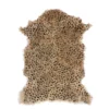 Creative Co-op Goat Fur Rug, Leopard Print 2' X 3'
