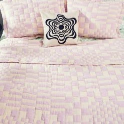 Dusen Dusen Lilac Check Coverlet Set