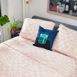 Dusen Dusen Lilac Check Coverlet Set