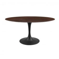 Modway Lily Cherry Walnut Oval Dining Table, Black Base NEW ARRIVAL