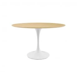 Modway Lily Natural Oval Dining Table, White Base NEW ARRIVAL