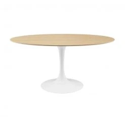 Modway Lily Natural Oval Dining Table, White Base NEW ARRIVAL