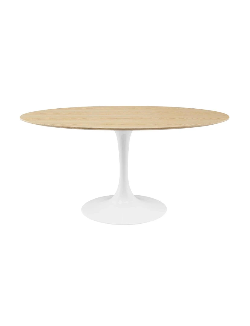 Modway Lily Natural Oval Dining Table, White Base NEW ARRIVAL 2 Modway Lily Natural Oval Dining Table, White Base NEW ARRIVAL