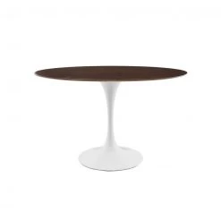 Modway Lily Cherry Walnut Oval Dining Table, White Base