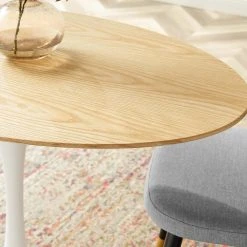 Modway Lily Natural Oval Dining Table, White Base NEW ARRIVAL 11 Modway Lily Natural Oval Dining Table, White Base NEW ARRIVAL