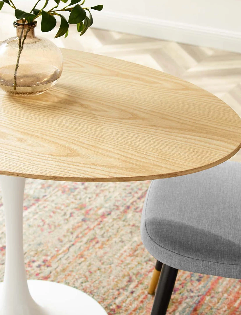 Modway Lily Natural Oval Dining Table, White Base NEW ARRIVAL 5 Modway Lily Natural Oval Dining Table, White Base NEW ARRIVAL