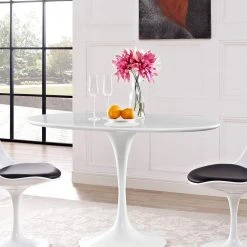 Modway NEW ARRIVAL Lily White Oval Dining Table, White Base 12 Modway NEW ARRIVAL Lily White Oval Dining Table, White Base