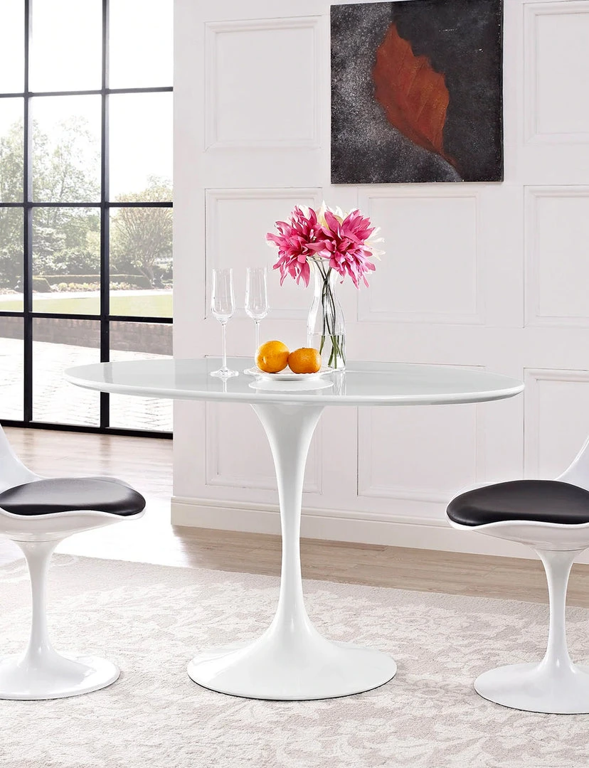 Modway NEW ARRIVAL Lily White Oval Dining Table, White Base 6 Modway NEW ARRIVAL Lily White Oval Dining Table, White Base