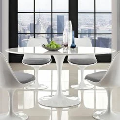 Modway NEW ARRIVAL Lily White Oval Dining Table, White Base 13 Modway NEW ARRIVAL Lily White Oval Dining Table, White Base