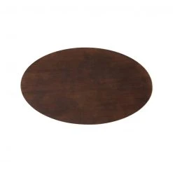Modway Lily Cherry Walnut Oval Dining Table, White Base