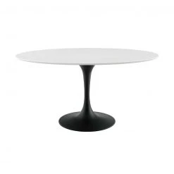 Modway NEW ARRIVAL Lily White Oval Dining Table, Black Base
