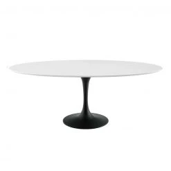 Modway NEW ARRIVAL Lily White Oval Dining Table, Black Base