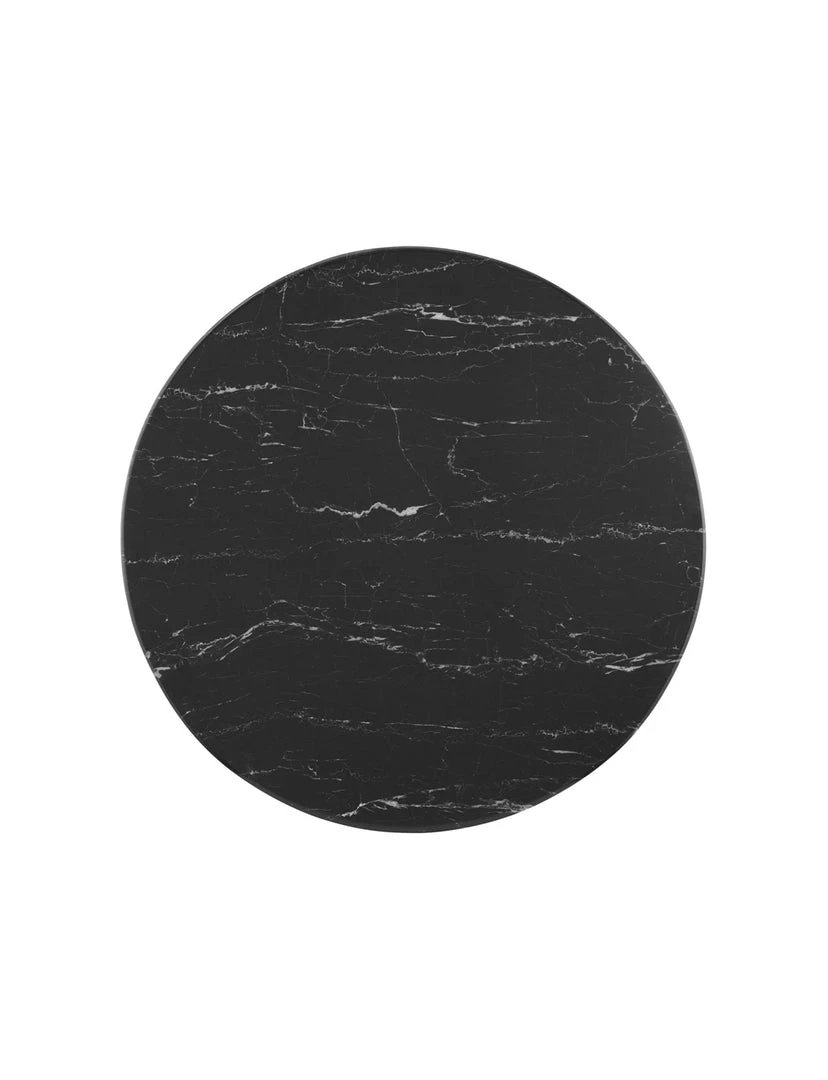 Modway FURNITURE Lily Round Black Marble Dining Table, Black Base 9 Modway FURNITURE Lily Round Black Marble Dining Table, Black Base