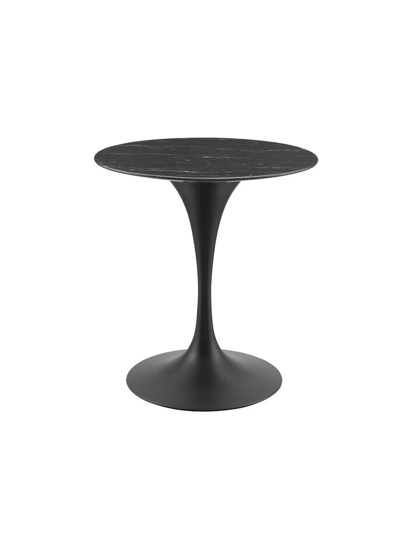 Modway FURNITURE Lily Round Black Marble Dining Table, Black Base 3 Modway FURNITURE Lily Round Black Marble Dining Table, Black Base