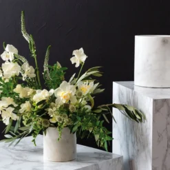 Accent Decor White Marble Pot